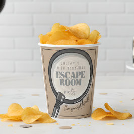 Vasos De Papel Fiesta de cumpleaños de la sala de escape