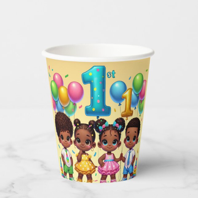 Vasos De Papel Fiesta de Cumpleaños de las Estrellitas Pequeñas (Anverso)