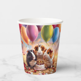 Vasos De Papel Fiesta de cumpleaños de los cerdos de Guinea