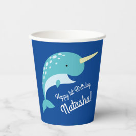 Vasos De Papel Fiesta de cumpleaños de Narwhals