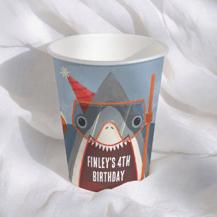 Vasos De Papel Fiesta de Cumpleaños de Niño en Piscina de Tiburon