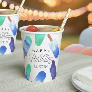Vasos De Papel Fiesta de Cumpleaños de Niños con Personalización
