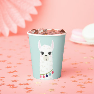 Vasos De Papel Fiesta de cumpleaños de niños de Cute Llama