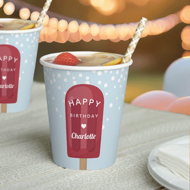 Vasos De Papel Fiesta de cumpleaños de niños de verano con paleta (Subido por el creador)
