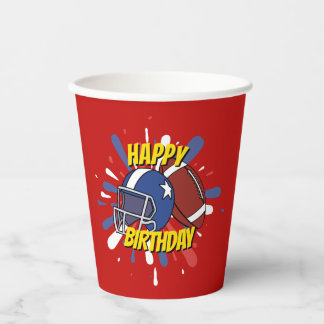 Vasos De Papel Fiesta de Cumpleaños de Niños Deportivos de Fútbol