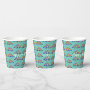Vasos De Papel Fiesta de Cumpleaños de Niños Pangolín Colorido No