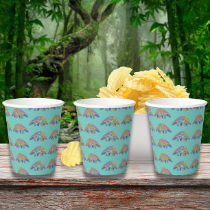 Vasos De Papel Fiesta de Cumpleaños de Niños Pangolín Colorido Te