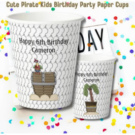 Vasos De Papel Fiesta de cumpleaños de niños piratas
