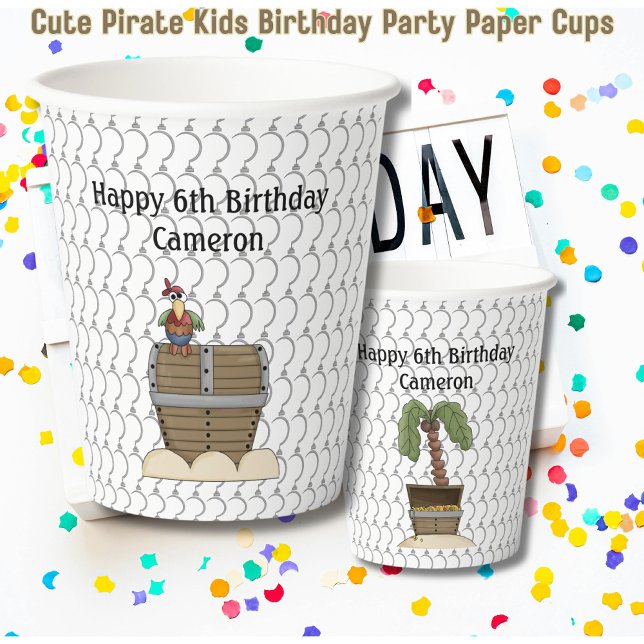 Vasos De Papel Fiesta de cumpleaños de niños piratas (Subido por el creador)
