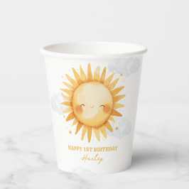 Vasos De Papel Fiesta de cumpleaños de niños Verano Soleado