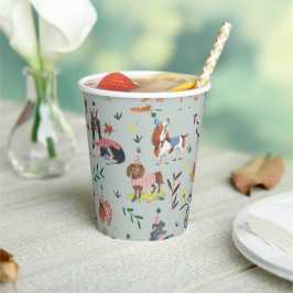 Vasos De Papel Fiesta de cumpleaños de Pawty Blue Dog Puppy