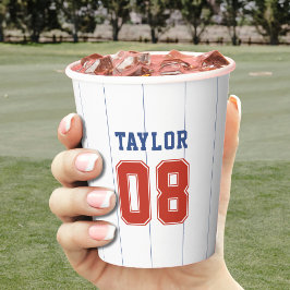 Vasos De Papel Fiesta de cumpleaños de Pinstripe Baseball Softbal