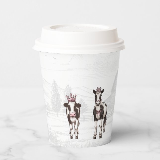 Vasos De Papel Fiesta de cumpleaños de Princess Animals (Izquierda)