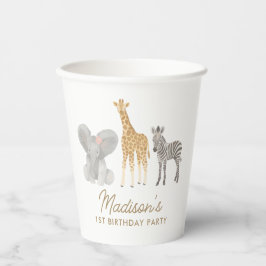 Vasos De Papel Fiesta de cumpleaños de Safari