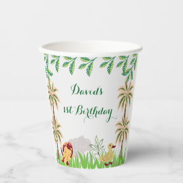 Vasos De Papel fiesta de cumpleaños de Safari en personalizable