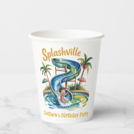 Vasos De Papel Fiesta de cumpleaños de Splashville Water Slide Bo