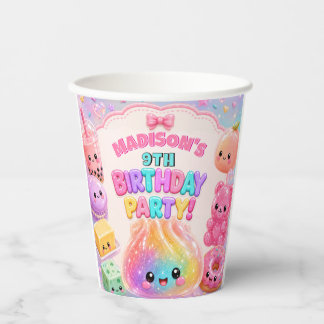 Vasos De Papel Fiesta de Cumpleaños de Squishies de Purpurina de
