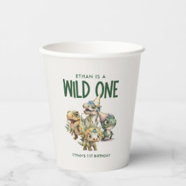 Vasos De Papel Fiesta de cumpleaños de un dinosaurio salvaje