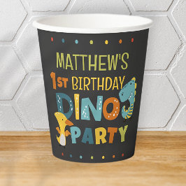 Vasos De Papel fiesta de cumpleaños de un niño de dinosaurio chin
