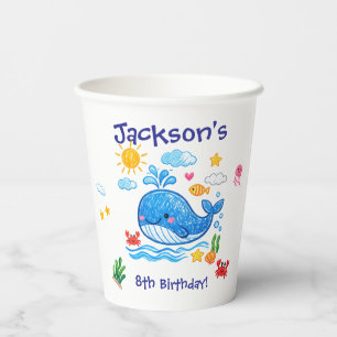 Vasos De Papel Fiesta de cumpleaños de verano para niños con tema