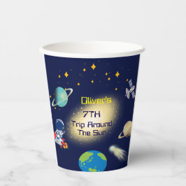 Vasos De Papel Fiesta de cumpleaños del astronauta espacial Cute