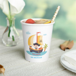 Vasos De Papel Fiesta de Cumpleaños del Barco Pirata Infantil