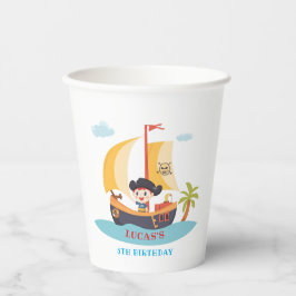 Vasos De Papel Fiesta de Cumpleaños del Barco Pirata Infantil