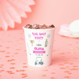 Vasos De Papel Fiesta de cumpleaños del Chica de golf