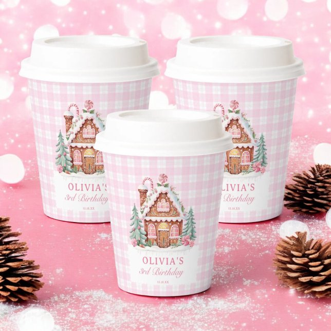 Vasos De Papel Fiesta de cumpleaños del Chica de la casa Gingerbr (Subido por el creador)