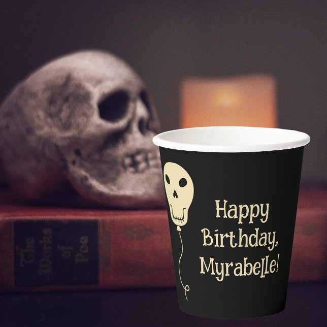 Vasos De Papel Fiesta de cumpleaños del Gótico Skull Balloon (Subido por el creador)