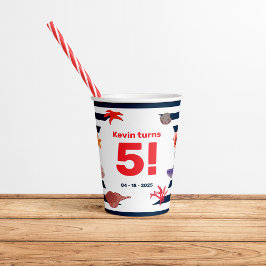 Vasos De Papel Fiesta de cumpleaños del marinero de verano para n
