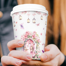 Vasos De Papel Fiesta de cumpleaños del Rubor Pink Fairy Floral G