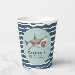 Vasos De Papel Fiesta de cumpleaños del tiburón
