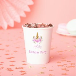 Vasos De Papel Fiesta de Cumpleaños del Unicornio Mágico