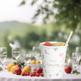 Vasos De Papel Fiesta de cumpleaños del verano de la caligrafía d