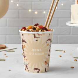 Vasos De Papel Fiesta de cumpleaños del yoga