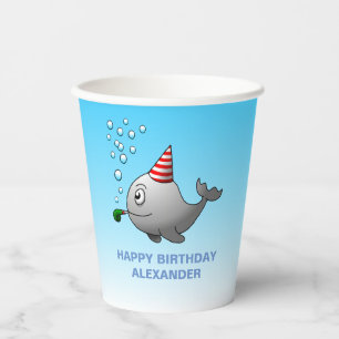 Vasos De Papel Fiesta de Cumpleaños en la Piscina