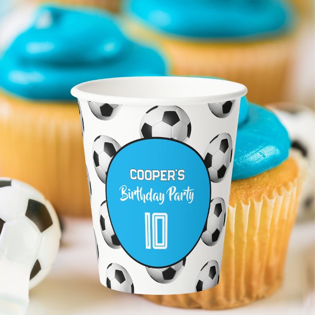 Vasos De Papel Fiesta de Cumpleaños Fútbol Niño Azul (Subido por el creador)