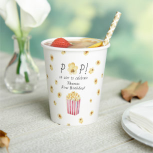 Vasos De Papel Fiesta de cumpleaños infantil de palomitas de agua