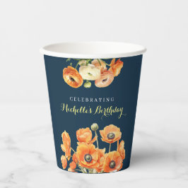 Vasos De Papel Fiesta de cumpleaños otoño caída Naranja brote