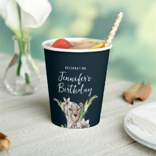 Vasos De Papel Fiesta de cumpleaños para adultos del leopardo de 