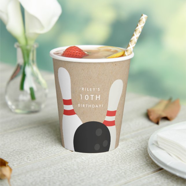 Vasos De Papel Fiesta de cumpleaños para niños Bowling (in situ)