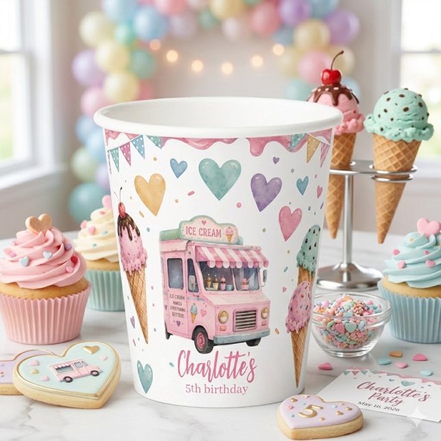 Vasos De Papel Fiesta de Cumpleaños Personalizada con Camión de H (Subido por el creador)