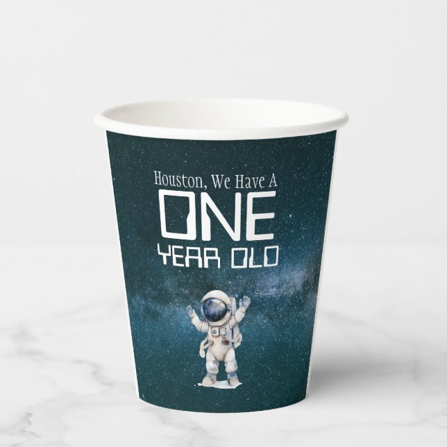 Vasos De Papel Fiesta de Cumpleaños Personalizada con Edad en el  (Anverso)