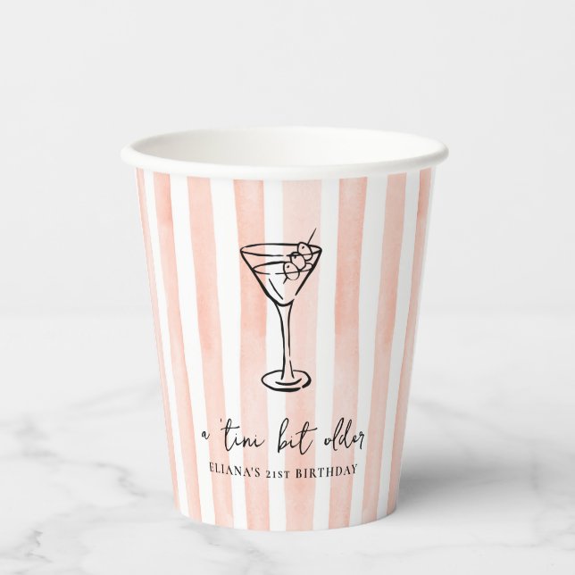 Vasos De Papel Fiesta de cumpleaños personalizada de más edad de  (Anverso)