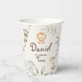 Vasos De Papel Fiesta de cumpleaños personalizada de safari con a