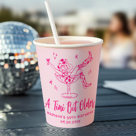 Vasos De Papel Fiesta de cumpleaños rosa caliente un poquito mayo