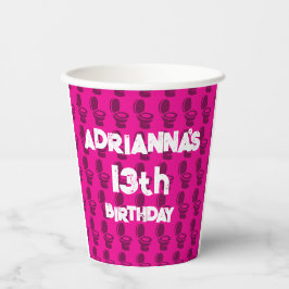 Vasos De Papel Fiesta de Cumpleaños Rosa del Inodoro Skibidi