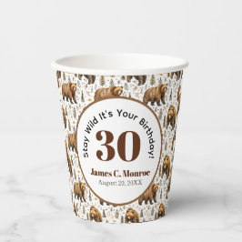 Vasos De Papel Fiesta de cumpleaños Stay Wild Bear 