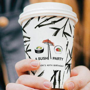 Vasos De Papel Fiesta de cumpleaños sushi personalizada moderna